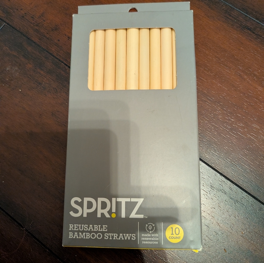 🦋 Spritz Natural Bamboo Straws - 10 Pack